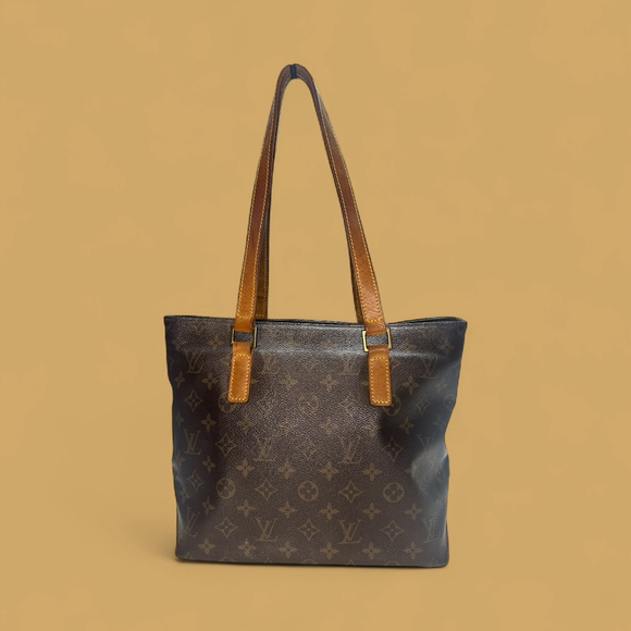 Women's Louis Vuitton Monogram Brown Tan Leather Tote Bag One Size - Picture 1 of 13